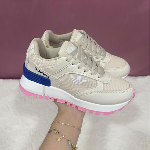 NUEVOS TENNIS ADlDAS TREBOL BEIGE DAMA