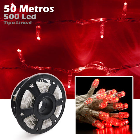 LUCES LED ROJAS | 500 BOMBILLOS - 50 METROS