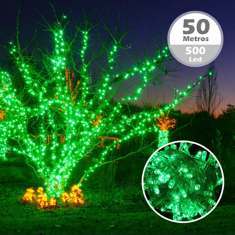 LUCES LED VERDES | 500 BOMBILLOS - 50 METROS